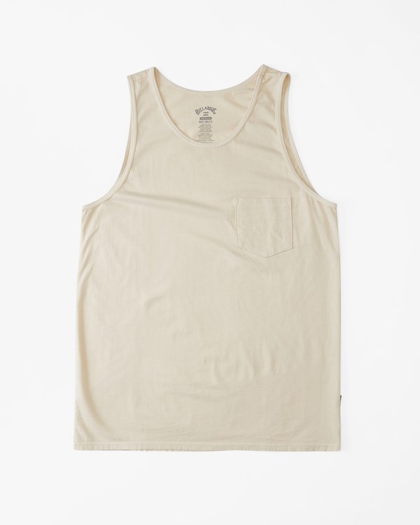 Billabong Essential Wave Washed Pocket Tank Top Bone | HAUBJO471