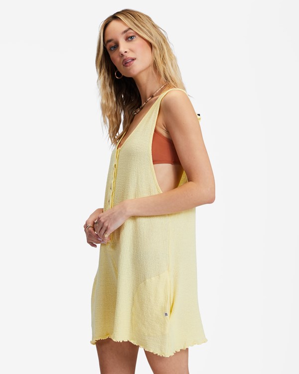 Billabong Fade Away Button-Up Knit Romper Pina Colada | CIRSFV062