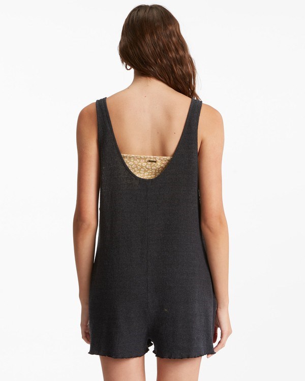 Billabong Fade Away Button-Up Knit Romper Negras | QDPWIG403