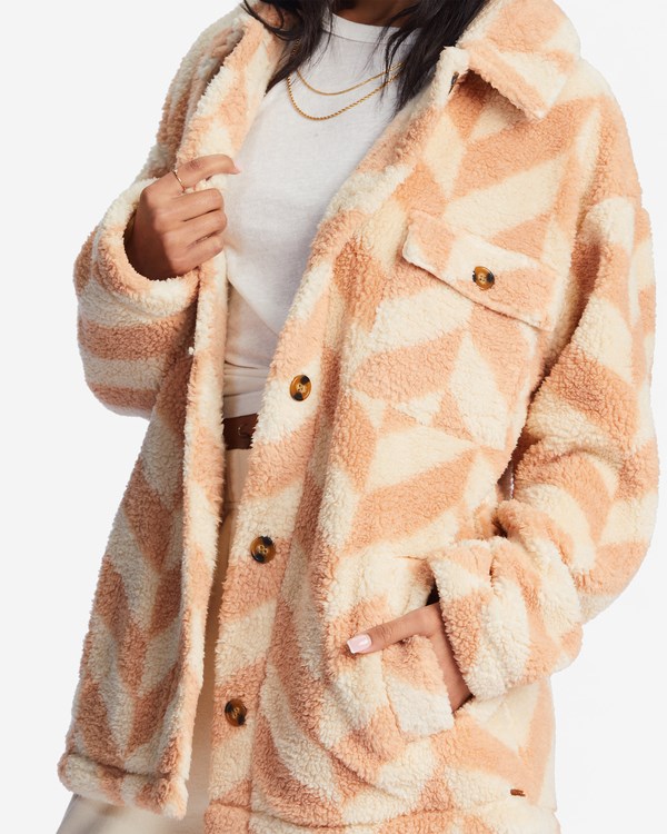 Billabong Fairbanks Button-Up Teddy Bear Jacket Nude Mood | IJTYVX984