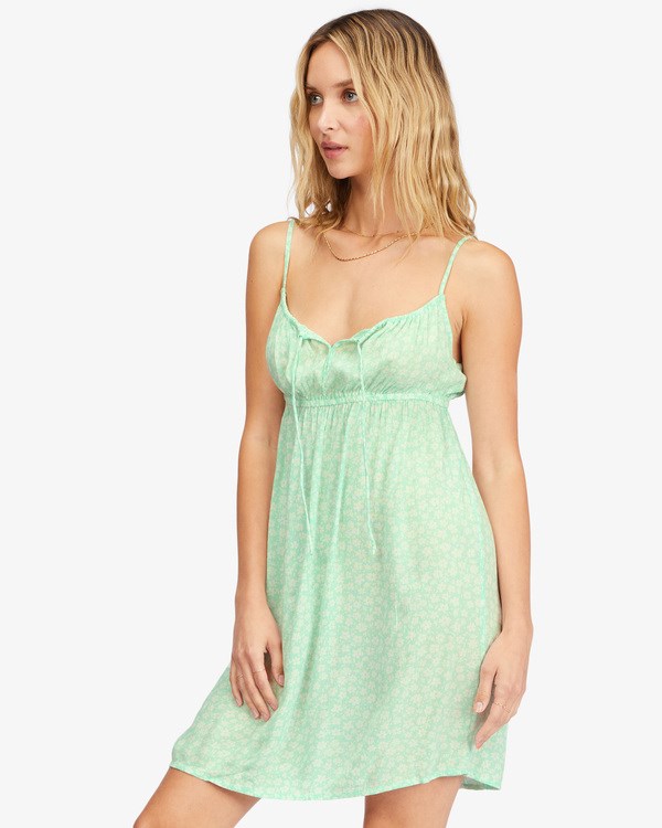 Billabong Feelin Blue Mini Slip Vestido Verde Menta | DZJERY954