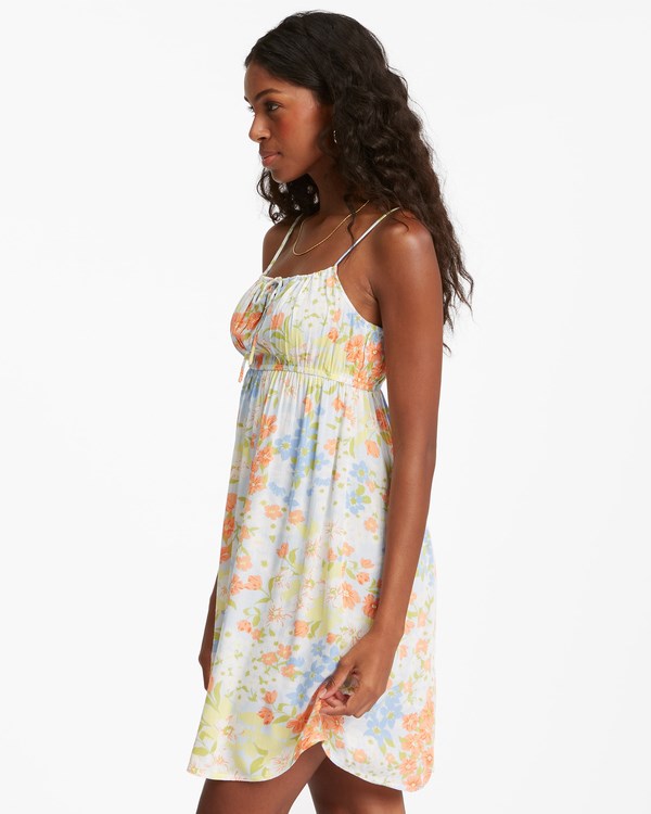 Billabong Feelin Blue Mini Slip Vestido White/Multi | FUNTEY820