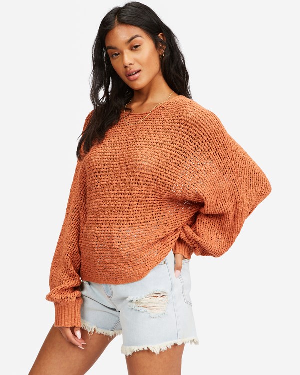 Billabong Forever Golden V-Neck Pullover Sueter Toffee | LOKSGW498