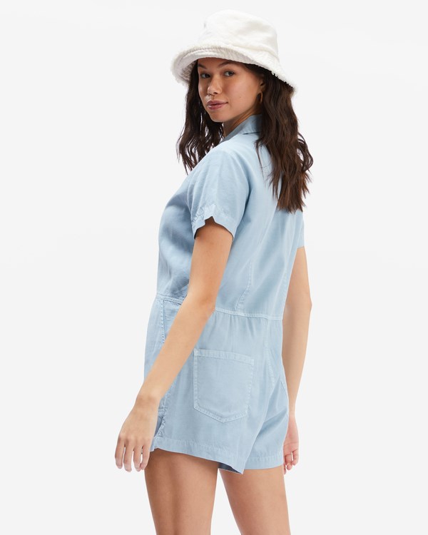 Billabong Gigi Romper Chambray | NOFBVQ526