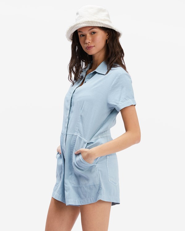 Billabong Gigi Romper Chambray | NOFBVQ526