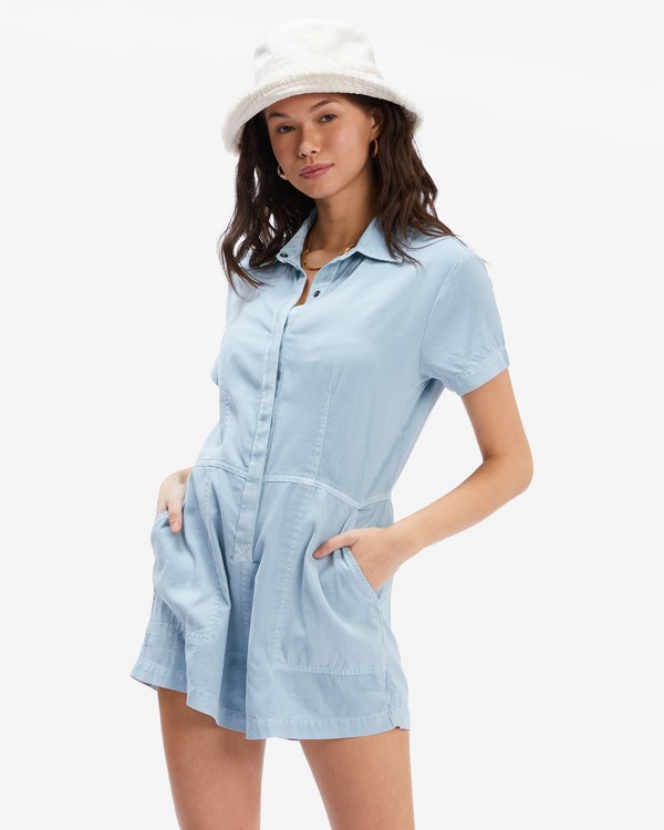 Billabong Gigi Romper Chambray | NOFBVQ526