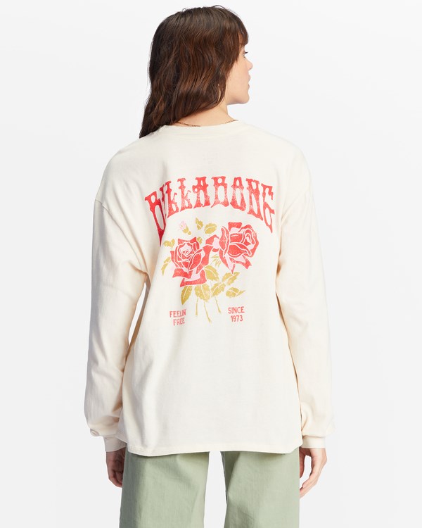 Billabong Handle With Care Long Sleeve Estampadas Boyfriend T-Shirt Blancas | WSJNFQ470