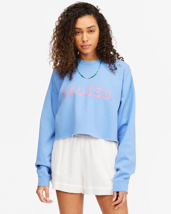 Billabong Hey Gday Cropped Crewneck Sweatshirt Surfside | LDHPSZ930