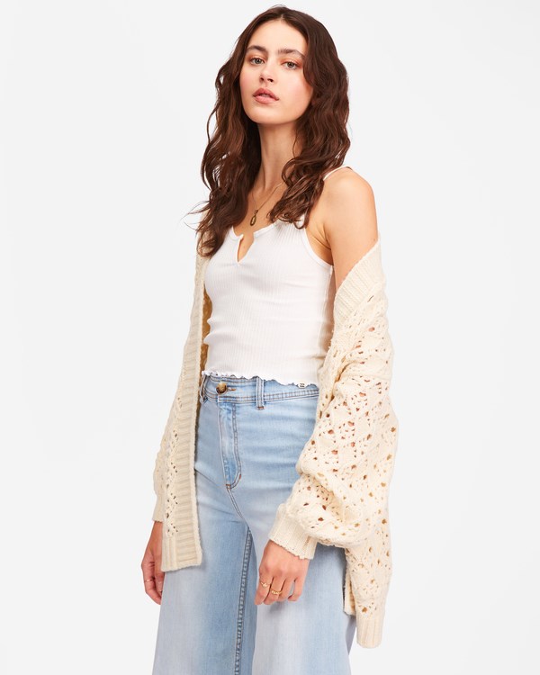 Billabong Hideaway Open Front Cardigan Sueter Blancas | QBXVMK193