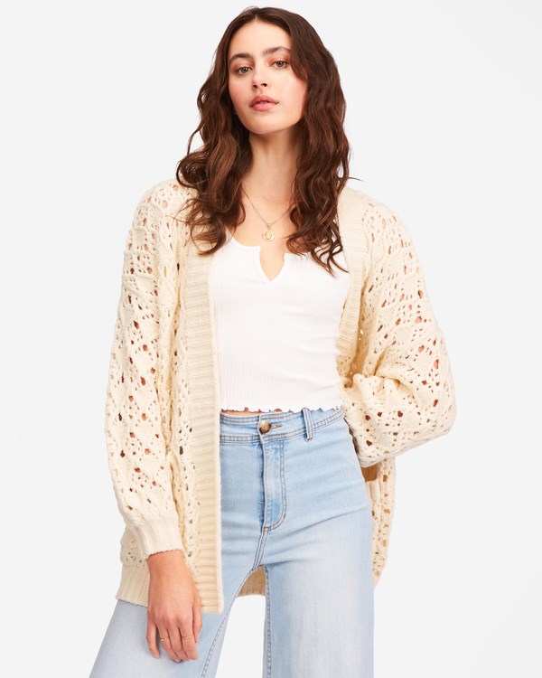 Billabong Hideaway Open Front Cardigan Sueter Blancas | QBXVMK193