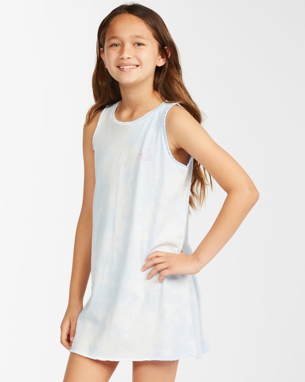 Billabong Kind Of Sweet Tie-Dye T-Shirt Vestido Azules | ZNGXHL296