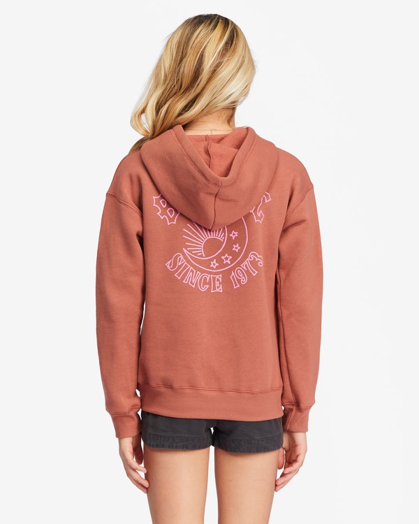 Billabong Kiss The Moon Estampadas Hoodie Chocolate | JQXTWP435