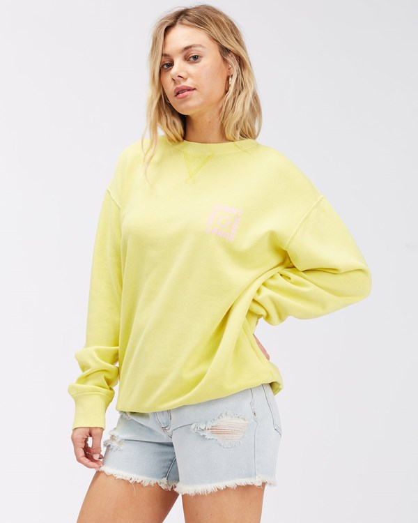 Billabong Kissed By The Sun Crewneck Sweatshirt Citron | GFIUEC153