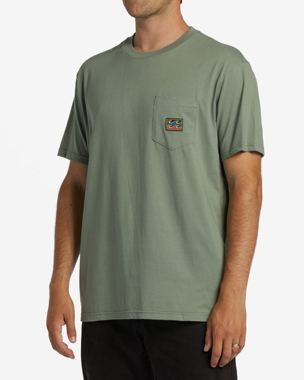 Billabong Labels Pocket T-Shirt Sage | URHWYZ964