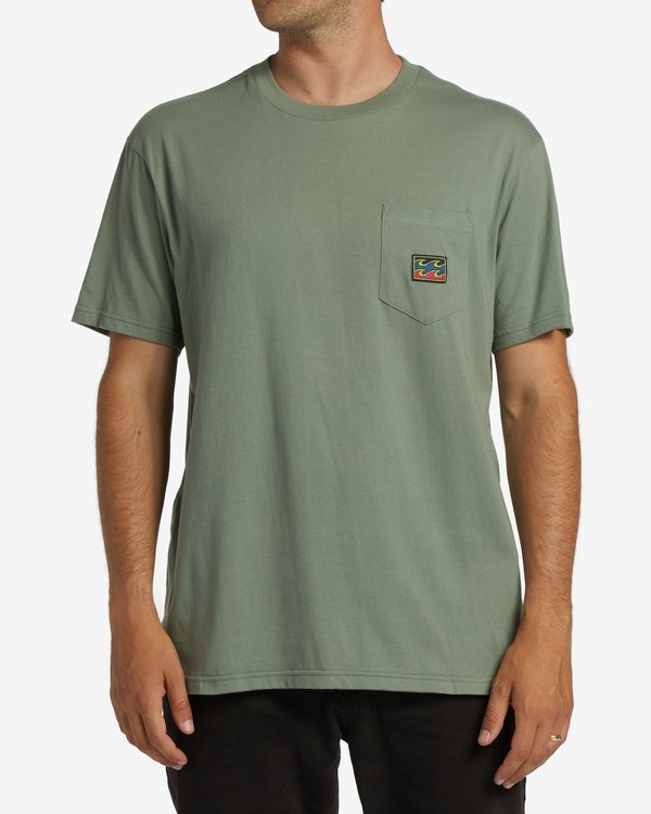 Billabong Labels Pocket T-Shirt Sage | URHWYZ964