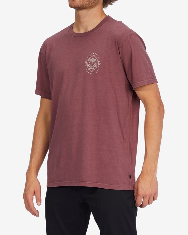 Billabong Light Wave Washed Corta Sleeve T-Shirt Oxblood | RFIKED513