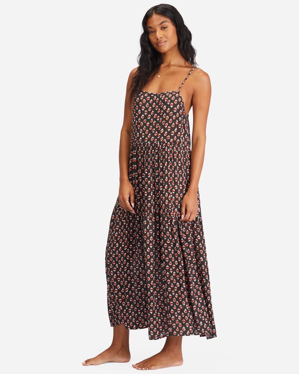 Billabong Love Forever Midi Vestido Negras | UQYOGI243