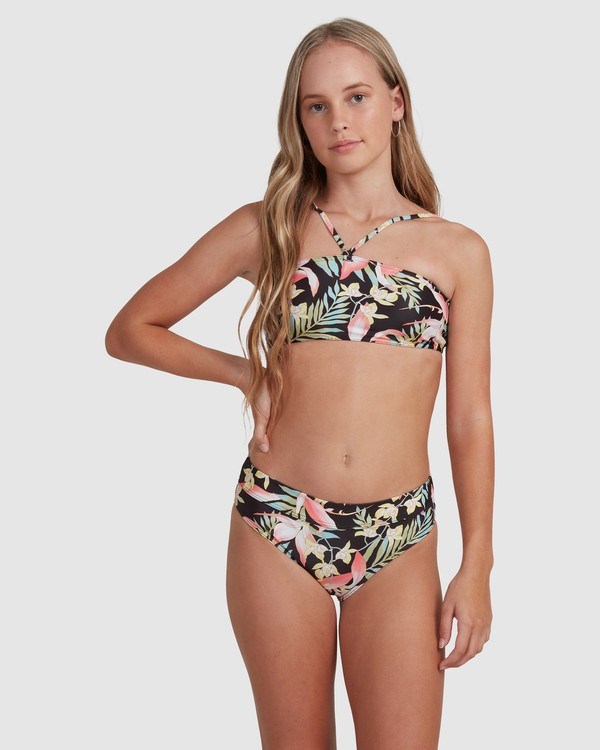 Billabong Love Palms Bandeau Bikini Set Negras | BLRHSY476