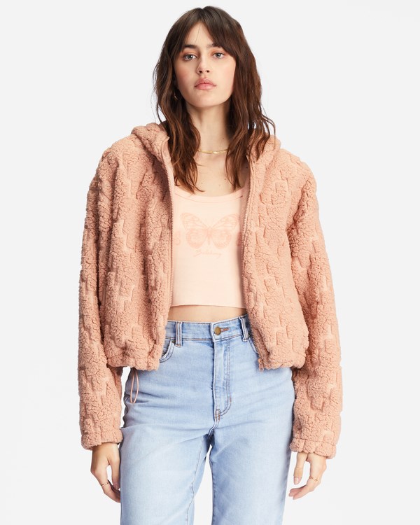 Billabong Marlowe Fleece Zip-Up Encapuchado Jacket Nude Mood | UXZTMY467