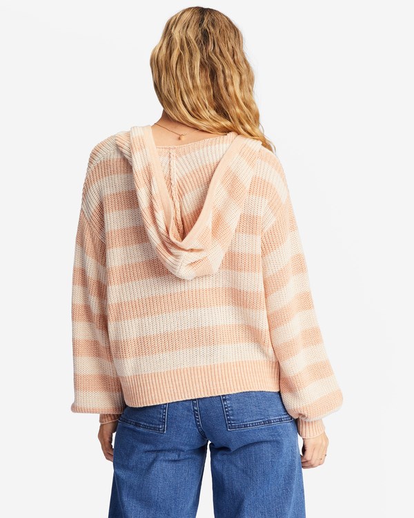 Billabong Mas Amor Encapuchado V-Neck Sueter Nude Mood | QCNGMR205