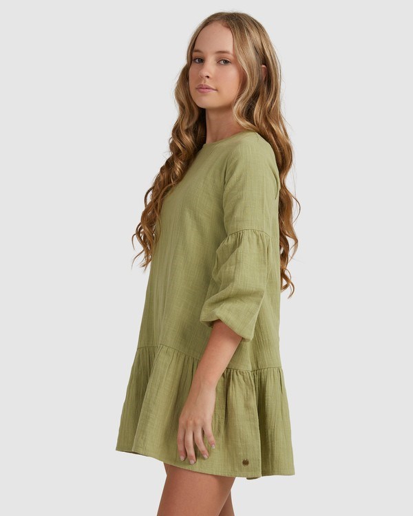 Billabong Mini Wishes Long Sleeve Vestido Avocado | ZUJQAG741