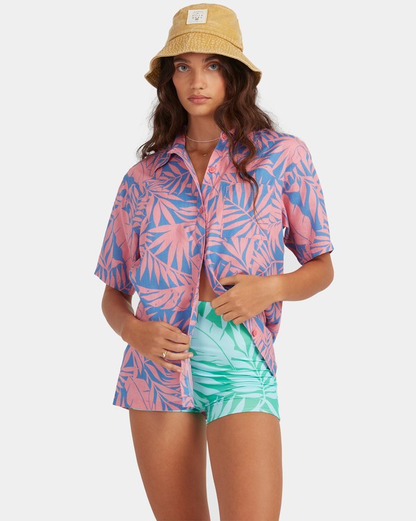 Billabong Mystic Beach Button-Down Shirt Rosas | YUDMWH346