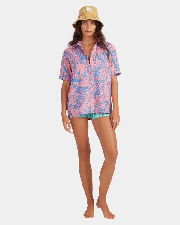 Billabong Mystic Beach Button-Down Shirt Rosas | YUDMWH346