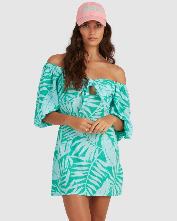 Billabong Mystic Beach Printed Mini Vestido Seaspray | CUMLHI459