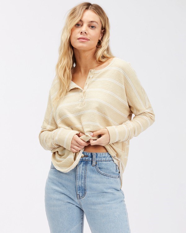 Billabong New Anyday Henley Top Desert Sand | NHEOUF915