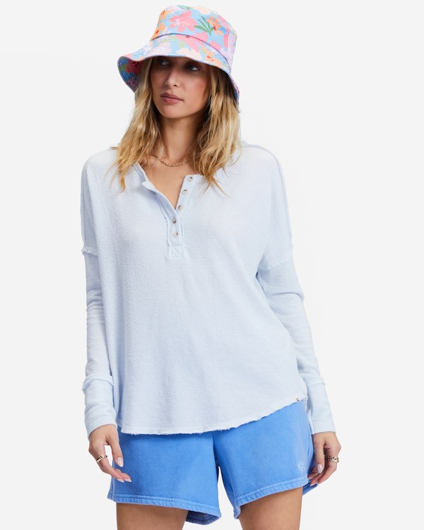 Billabong New Anyday Henley Top Rain Drop | QOBJYT347