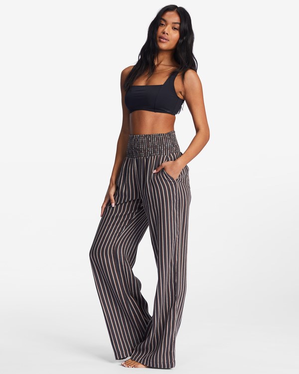 Billabong New Waves 2 Elastic Cintura Pants Negras | FDLSXV173