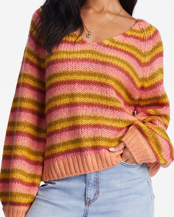 Billabong No Brainer V-Neck Pullover Sueter Canyon Sunset | XHRUSO963