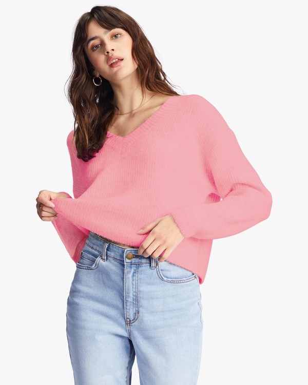 Billabong No Where Else V-Neck Sueter Rosas | FQGTJK215