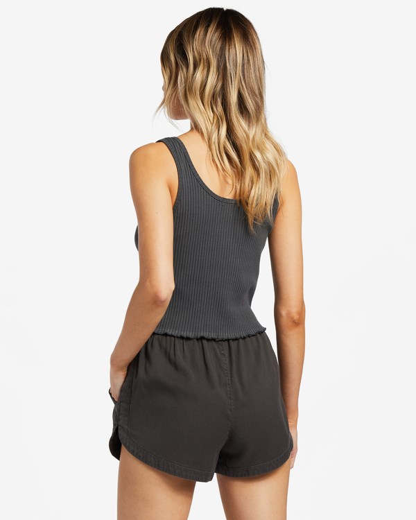 Billabong Notch Tank Acanalado Tank Top Negras | YMHSQB692