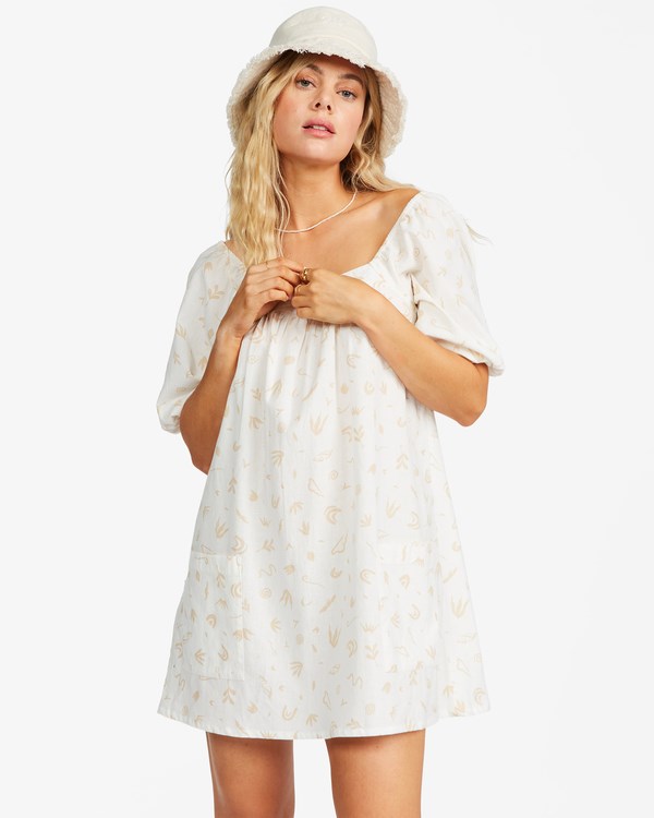 Billabong On The Shore Babydoll Mini Vestido Natural | IOZEDH164