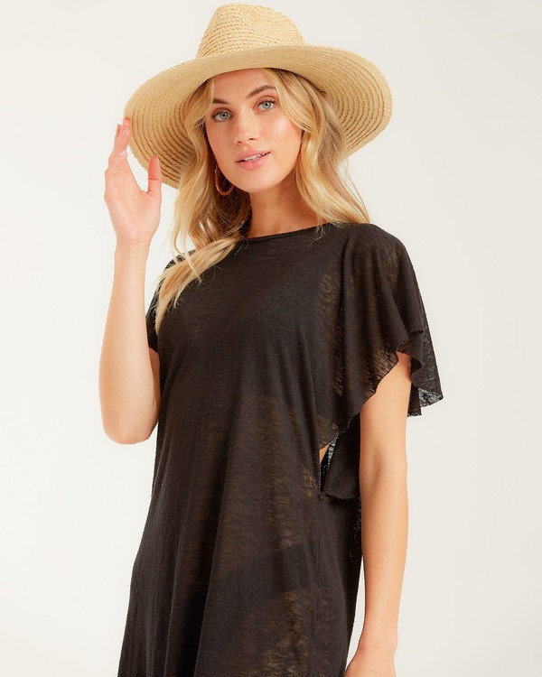 Billabong Out For Waves Cover-Up Vestido Negras | QULTEB863