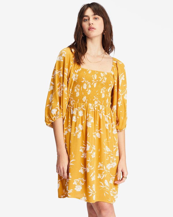 Billabong Paradise Days Mini Vestido Golden Spice | ZXRFHV189