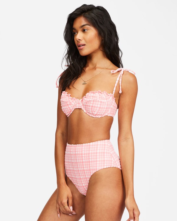 Billabong Pink Tide Ruffle Underwire Bikini Top Rosas | BIJMUG375