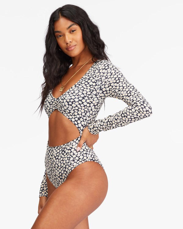 Billabong Pretty Daze Long Sleeve Swimsuit Negras | KFWBDV041