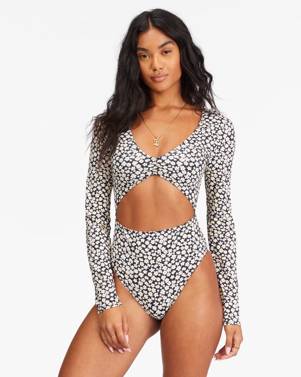 Billabong Pretty Daze Long Sleeve Swimsuit Negras | KFWBDV041