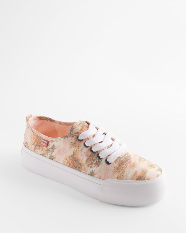 Billabong Puebla Lona Plataforma Shoes Buttermilk | EKZXSD718