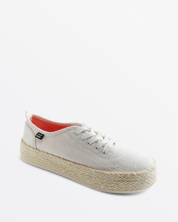 Billabong Puebla Lona Plataforma Shoes Blancas | KJUHQL021