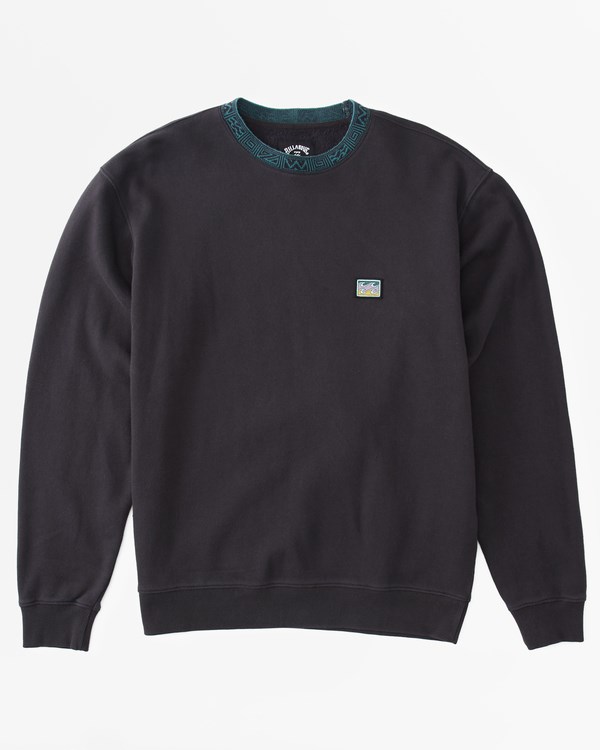 Billabong Re-Issue Crewneck Wave Washed Sweatshirt Negras | BMJXFR376