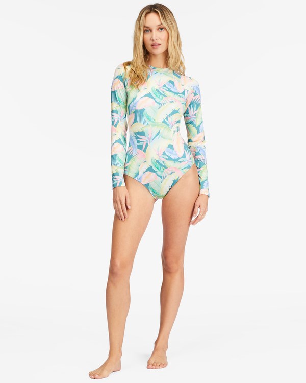 Billabong Rides And Tides Long Sleeve Swimsuit Verde | LDNRSA619