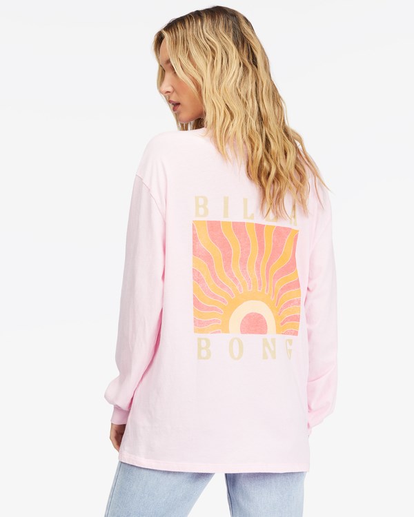 Billabong Rising Sun Long Sleeve T-Shirt Rosas | GMUZJQ850