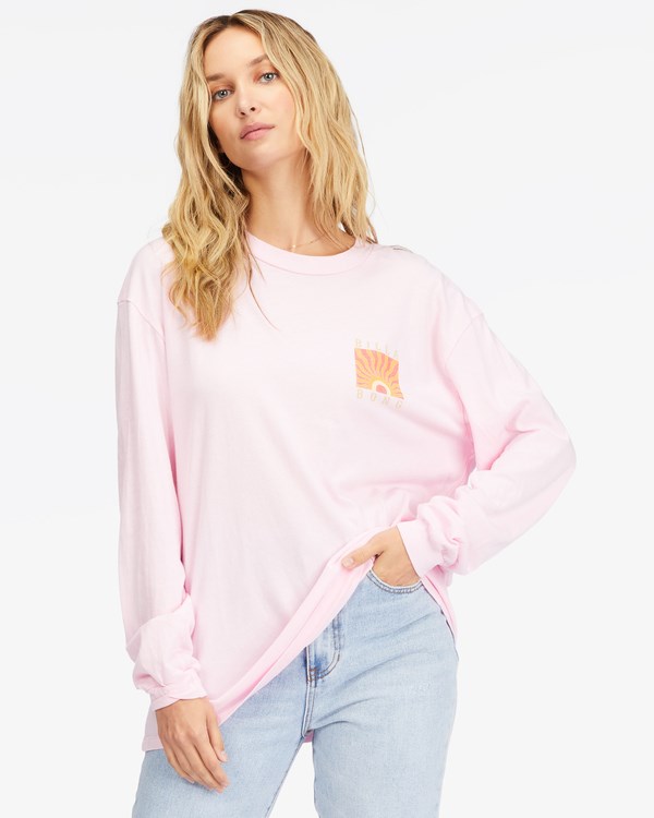 Billabong Rising Sun Long Sleeve T-Shirt Rosas | GMUZJQ850