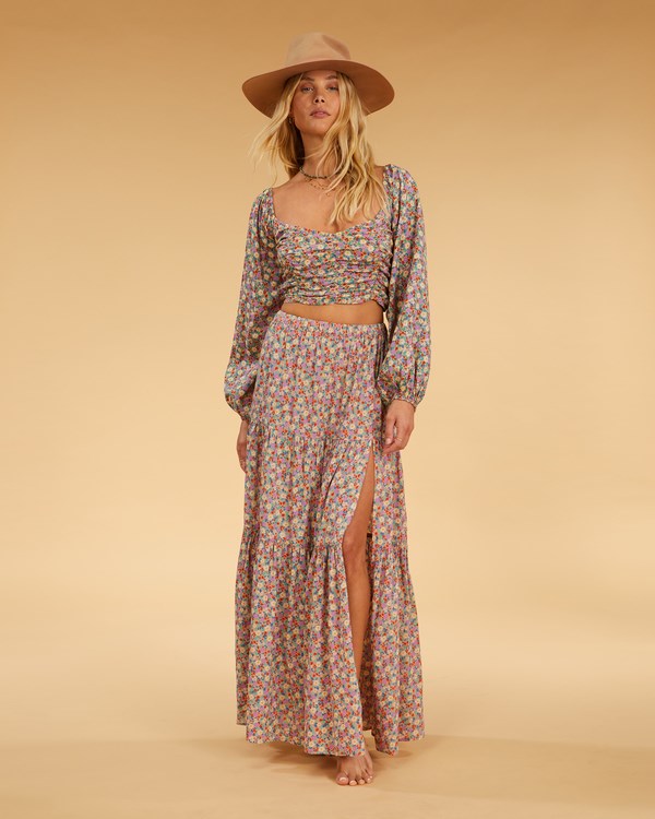 Billabong Salty Blonde Free Love Maxi Skirt Multi | MALDCG801