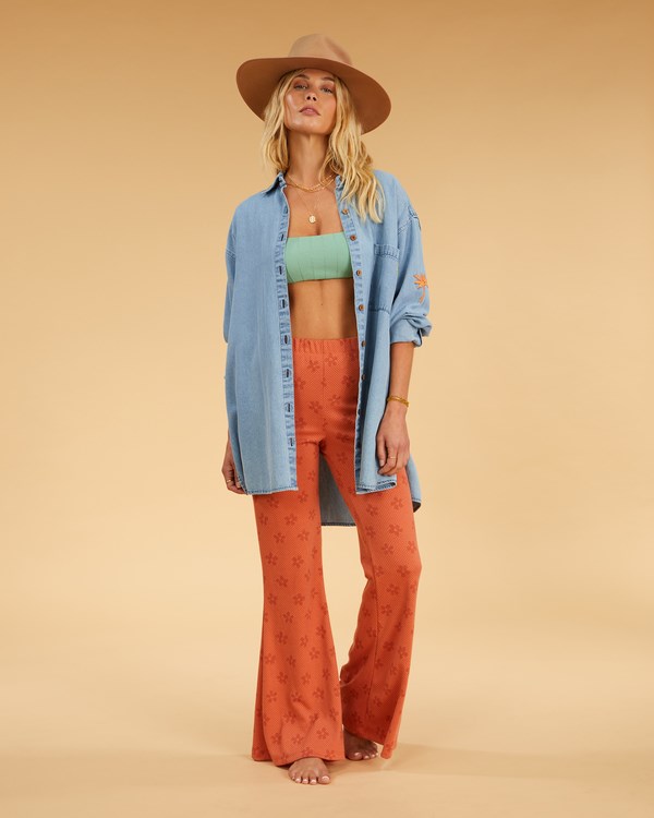 Billabong Salty Blonde In The Tide Long Sleeve Denim Shirt Azules | FXZUPN748