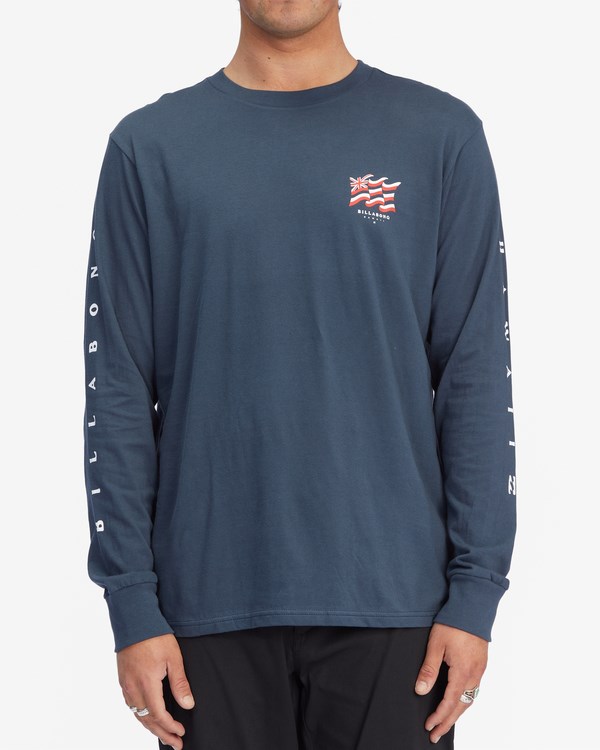 Billabong Salute Hawaii Long Sleeve T-Shirt Azul Marino | ATHPIL504