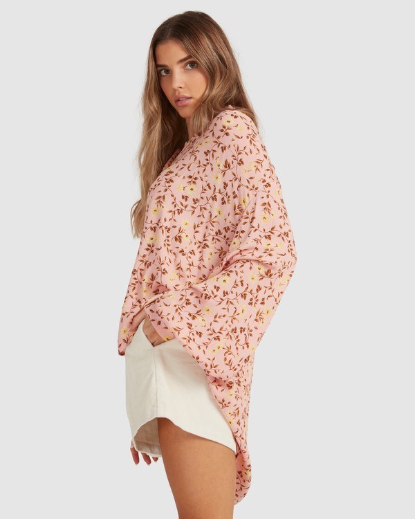 Billabong Shine On Eco Long Sleeve Blouse Rosas | ECVXAO827